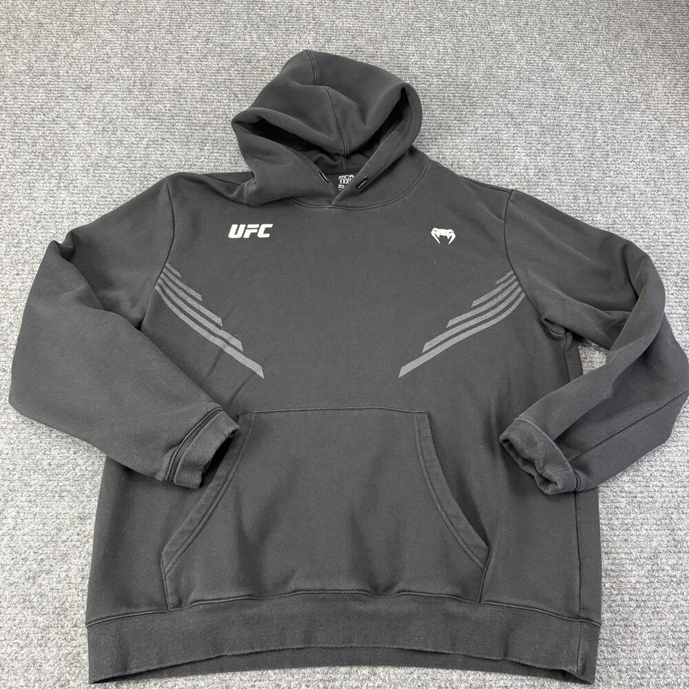 UFC Venum Hoodie Mens 2XL Black Pullover Sweatshirt Mixed Martial Arts MMA